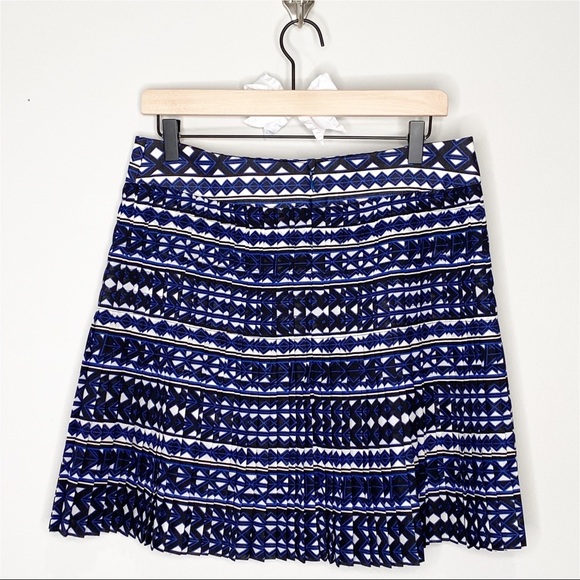 4/$20 J. CREW Pleated Lattice Mini Skirt in Navy Blue Womens size 6 - Picture 4 of 6
